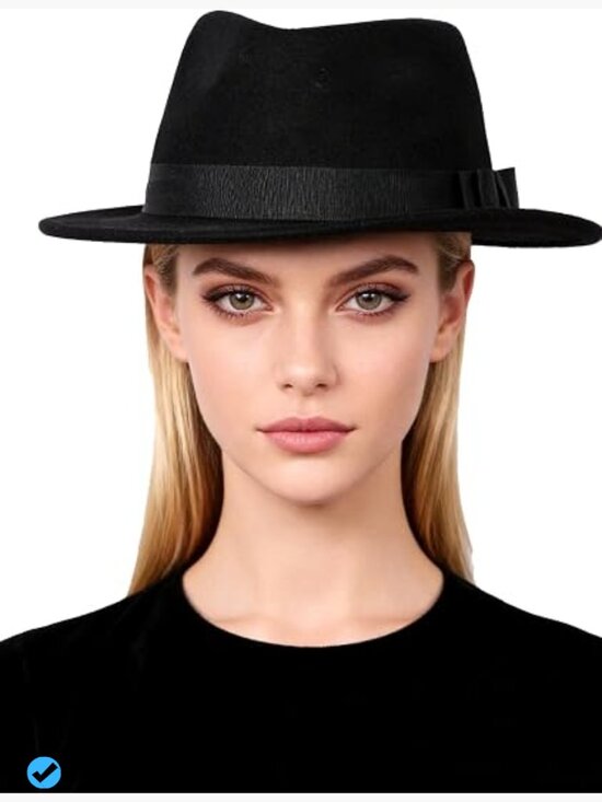 Wool Felt Fedora Hat Adjustable Unisex Classic Trilby Jazz Cap Party main image 6